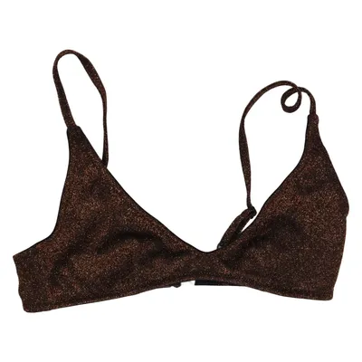 Bikini top (Brown, Gold) from Triangl Elastane, Metallic fiber, Polyamide