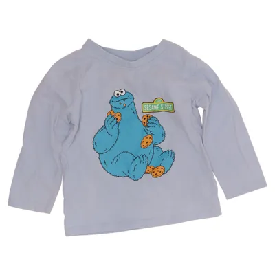 Langærmet t-shirt (Blå) fra Sesame Street Bomuld