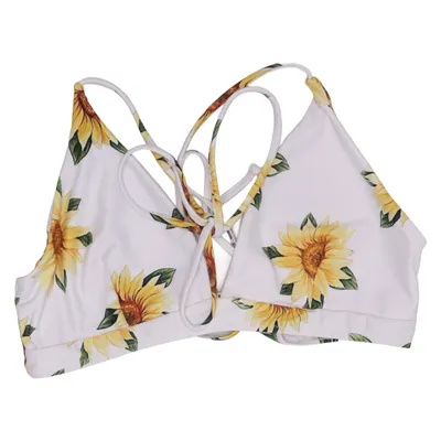 Bikini top (White, Yellow, Multicolored) from Zaful Elastane, Polyester