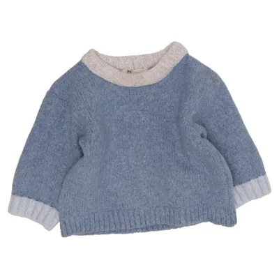 Sweater (Blue, Beige) from HEJLENKI Cotton, Merino wool