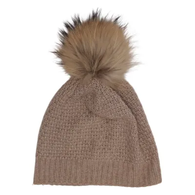 Pompon muts (Beige) van Darling Harbour Kasjmier, Wol