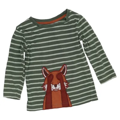 Långärmad t-shirt (Grön, Vit) från Alana Ekologisk bomull