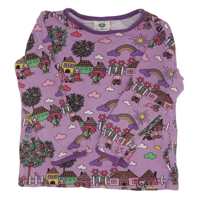 Langarmshirt (Lila, Mehrfarbig) von Småfolk Elasthan, Bio-Baumwolle