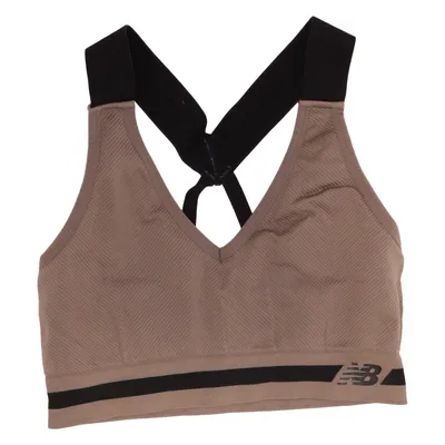 Sports bra (Beige, Black) from New Balance Elastane, Nylon, Polyester