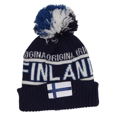 Bobble hat (Blue, White) from Robin Ruth Acrylic