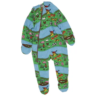 Rompers (Green, Blue, Multicolored) from Småfolk Elastane, Organic cotton