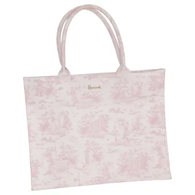 Sac en toile (Blanc, Rose) de Harrods