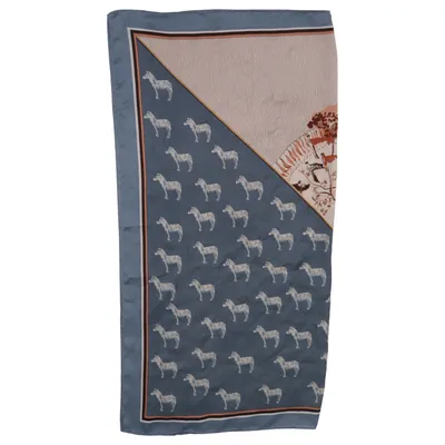 Lommetørklæde (Blå, Beige, Flerfarvet) Polyester, Silke