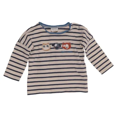Långärmad t-shirt (Blå, Vit) från Next Baby Bomull, Elastan