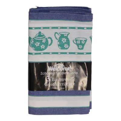 Keukenhanddoek (Blauw, Wit, Groen) van Welcome Katoen