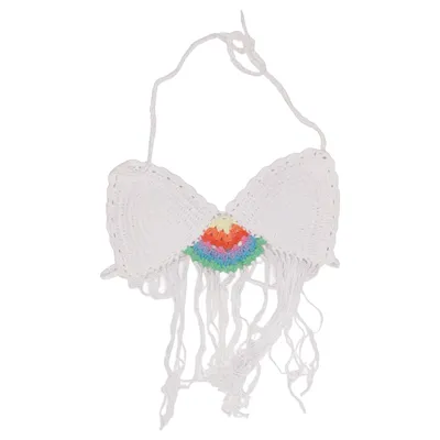 Bikini top (White, Multicolored) from Extre Elastane, Polyamide