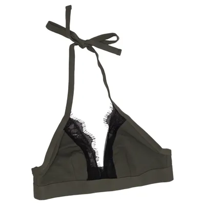 Bralette (Green, Black) from Wolf & Whistle Elastane, Polyamide, Polyester
