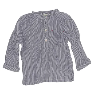 Henley shirt (Blauw, Wit) van Alana Katoen