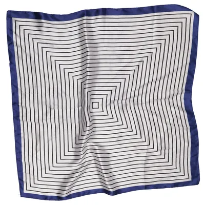 Näsduk (Blå, Vit) Polyester, Silke