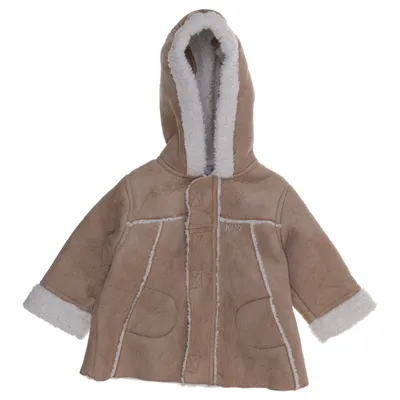 Shearlingjakke (Beige, Hvid) fra Kanz Akryl, Polyester