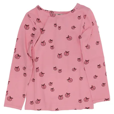 Langarmshirt (Pink) von Småfolk Baumwolle, Elasthan