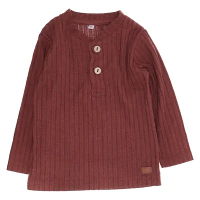 T-shirt manches longues (Marron) de Zeeman Élasthane, Polyester, Viscose