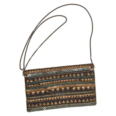 Clutch bag (Black, Gold, Multicolored) from Bijou Brigitte Metallic fiber, Polyester