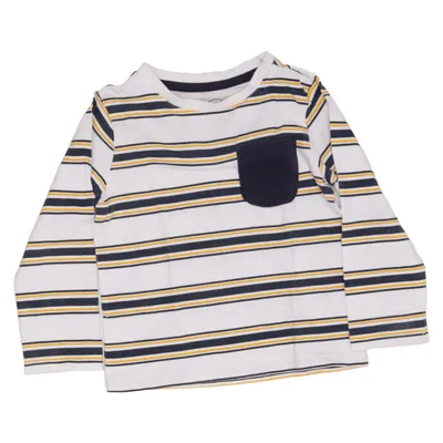 Langærmet t-shirt (Hvid, Blå, Gul) fra Baby Club by C&A Bomuld
