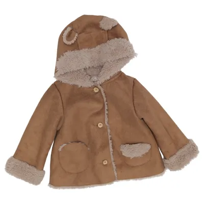 Shearling Jacke (Braun, Beige) von Zara Mini Polyester
