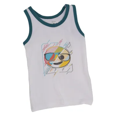 Tank Top (White, Blue, Multicolored) from Emoji Cotton