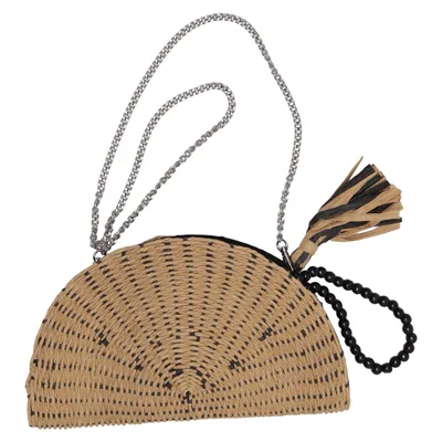 Shoulder-bag (Beige, Black) from Zara Basic Collection Cotton