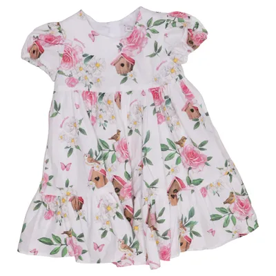 Robe (Blanc, Rose, Vert) de Monnalisa Coton