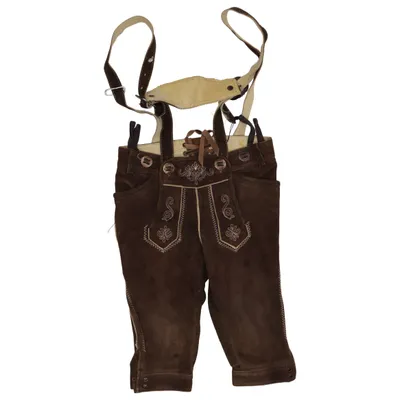 Pantalon en cuir traditionnel (Marron) de Almsach Cuir