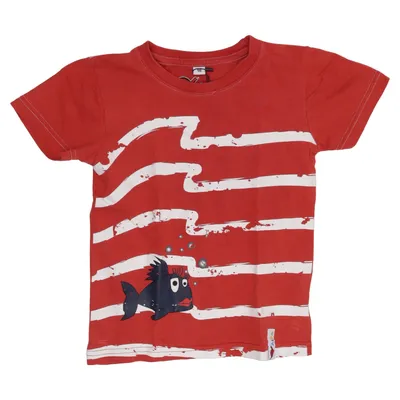 T-shirt (Rød, Hvid) fra Aida Økologisk bomuld