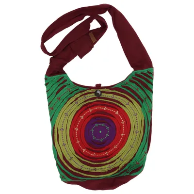 Sac à bandoulière (Rouge, Vert, Multicolore) de Nepalaya Coton