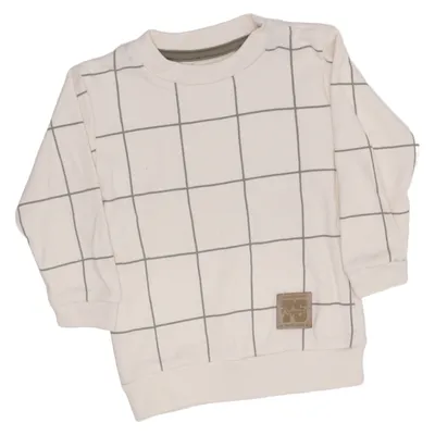Sweatshirt (Hvid, Grå) fra Denim Company Bomuld, Elastan