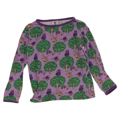 Långärmad t-shirt (Lila, Grön, Gul) från Småfolk Elastan, Ekologisk bomull
