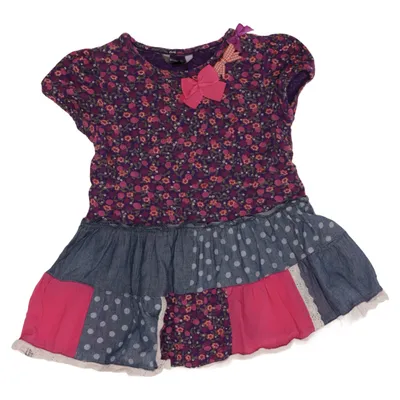 Kjole (Lilla, Pink, Blå, Flerfarvet) fra Kids by Lindex Bomuld, Elastan