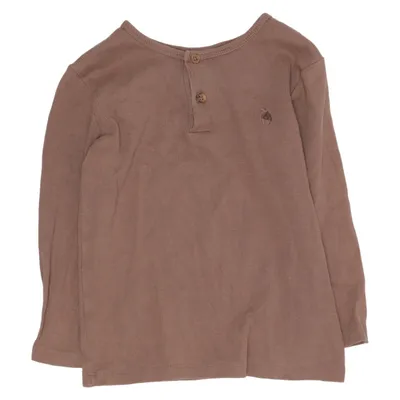 Henley T-shirt (Brun) fra Feetje Elastan, Økologisk bomuld