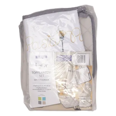Oven mitts (White, Gray) from Living Art Cotton, Polyester