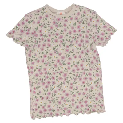 T-shirt (Beige, Flerfarvet) fra Hema Elastan, Økologisk bomuld
