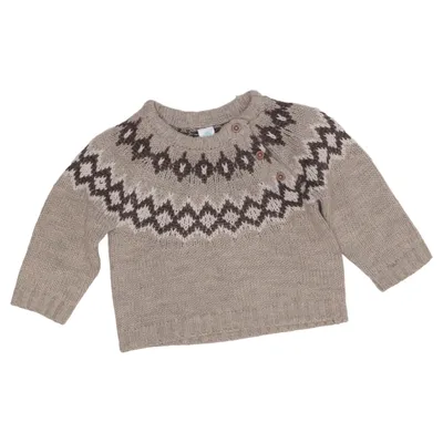 Sweater (Beige, Brown) from Tex Baby Acrylic, Polyester