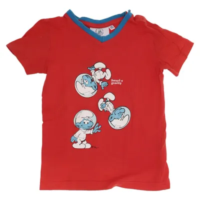 T-shirt (Röd, Blå, Vit) från Smurf Bomull