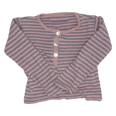 Henley T-shirt (Pink, Blå) fra Okker-Gokker