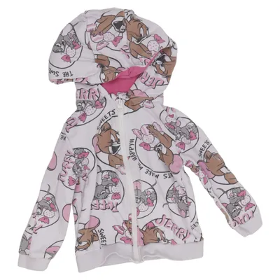 Sweat à capuche (Blanc, Rose, Multicolore) de Tom & Jerry Coton
