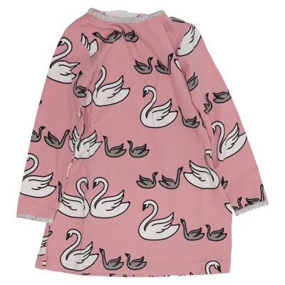 Klänning (Rosa, Vit, Grå) från Småfolk Elastan, Ekologisk bomull