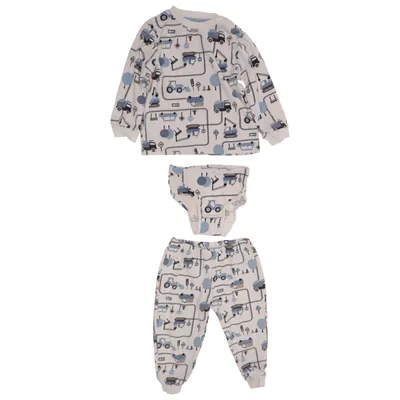 Pyjamas (Vit, Blå) från Topomini Ekologisk bomull