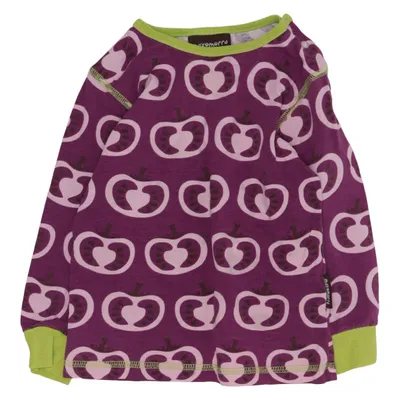 Long sleeve T-shirt (Purple, Green, Pink) from Maxomorra Elastane, Organic cotton