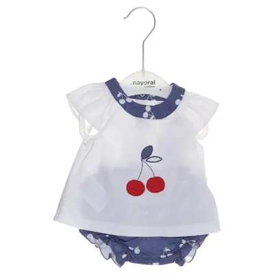Set (White, Blue, Red) from Mayoral Newborn Cotton, Elastane