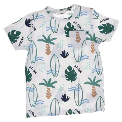 T-shirt (Vit, Grön, Blå, Brun) från Feetje Elastan, Ekologisk bomull