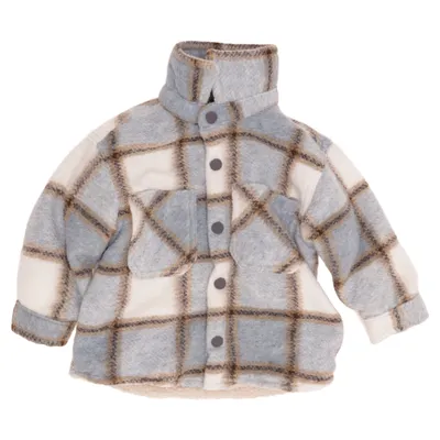 Skjortejakke (Blå, Hvid, Brun) fra Zara