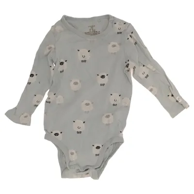 Body (Blå, Hvid) fra Lindex Baby Bomuld, Elastan