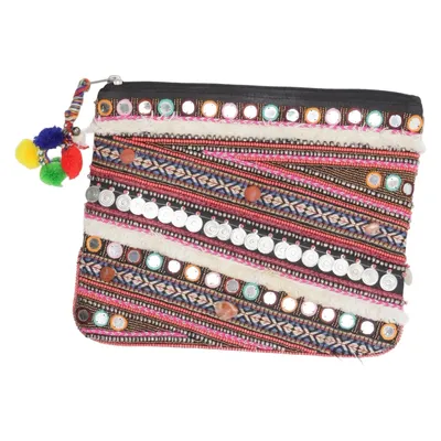 Clutch (Zwart, Meerkleurig) van Humana Acryl, Katoen, Metallvezel, Polyester, Wol