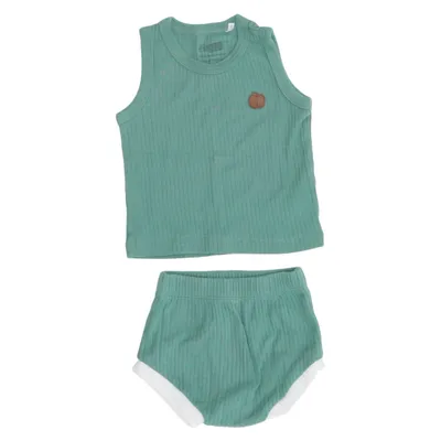 Ensemble (Vert, Blanc) de Hello Baby Coton, Élasthane