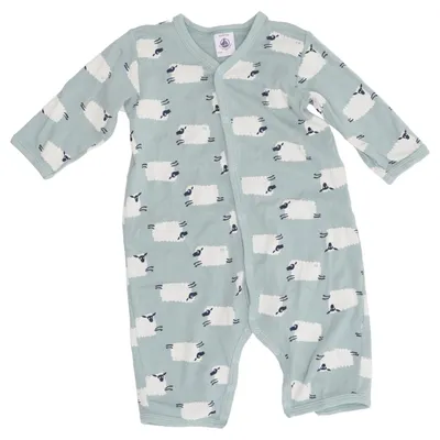 Rompers (Green, White) from Petit Bateau Cotton